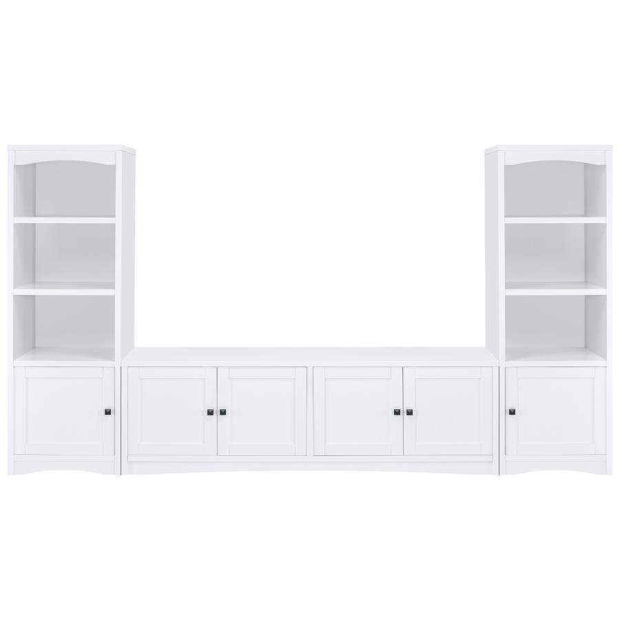 Laughlin 3-shelf Engineered Wood Media Tower White