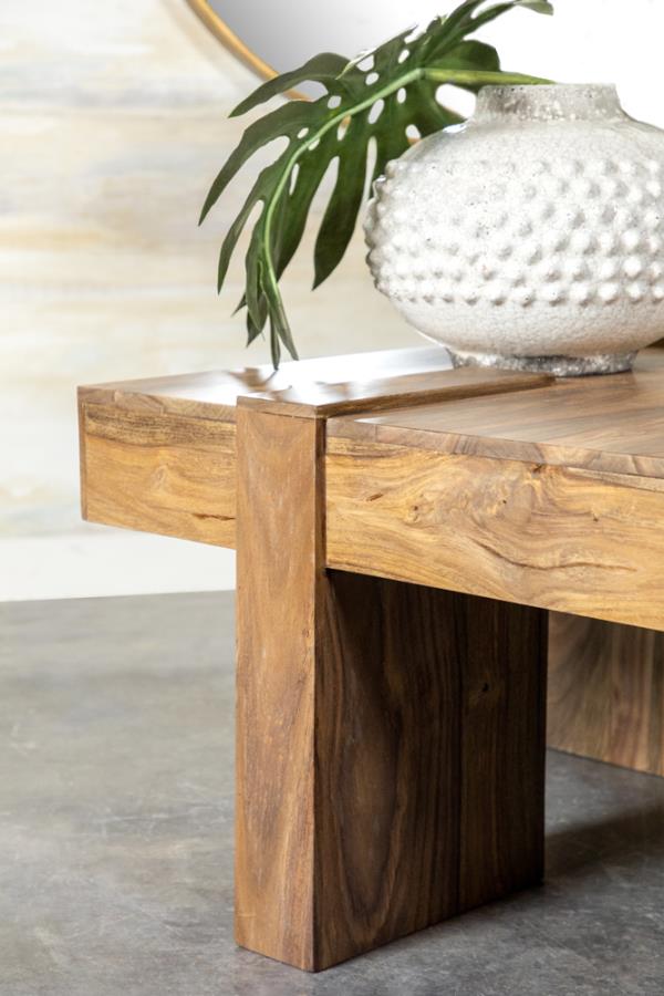 Samira Square Solid Wood Coffee Table Natural Sheesham