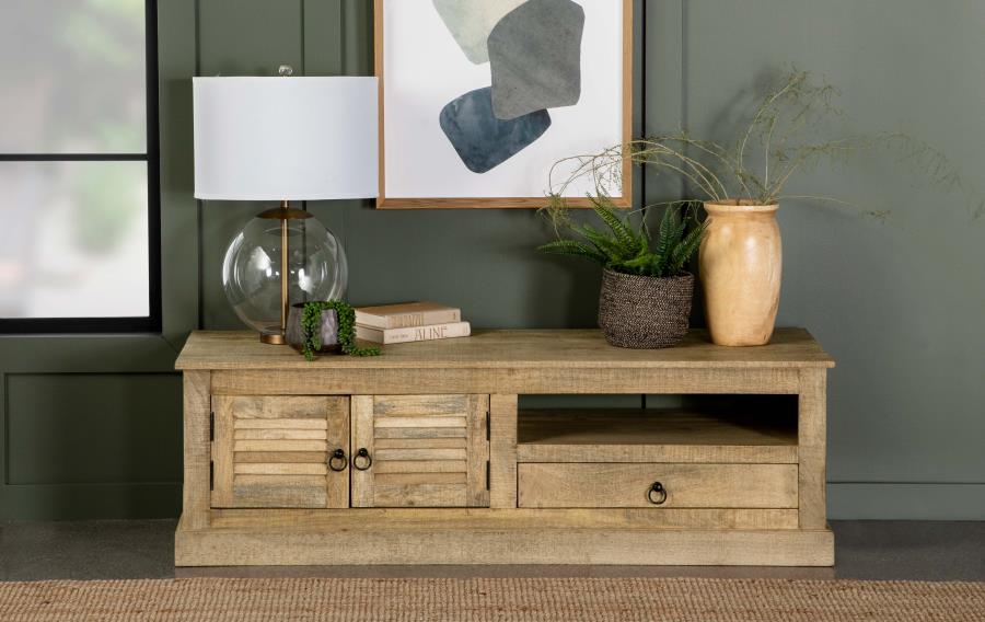 Modal Additional Images for Zabel 2-door Solid Mango Wood 58" TV Stand Natural
