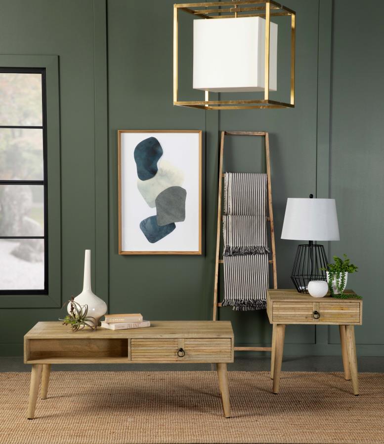 Modal Additional Images for Zabel 1-drawer Square Mango Wood Side End Table Natural
