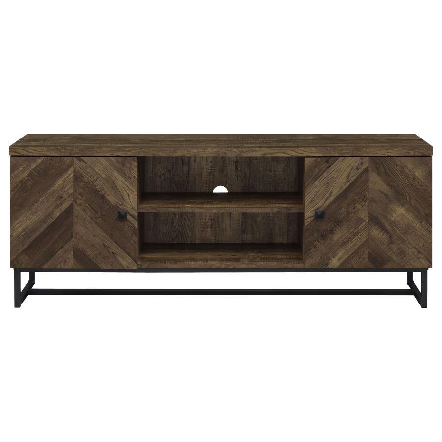 Myles 2-door Engineered Wood 60" TV Stand Rustic Oak
