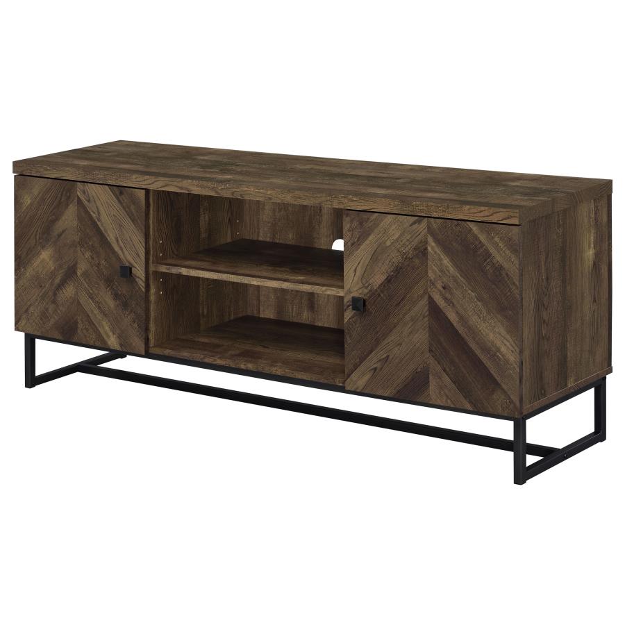 Myles 2-door Engineered Wood 60" TV Stand Rustic Oak