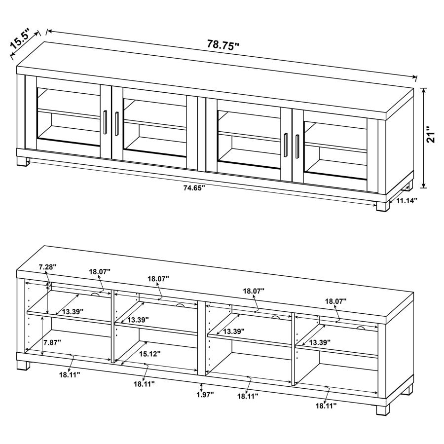 Modal Additional Images for Sachin 4-door Engineered Wood 79" TV Stand Distressed Pine