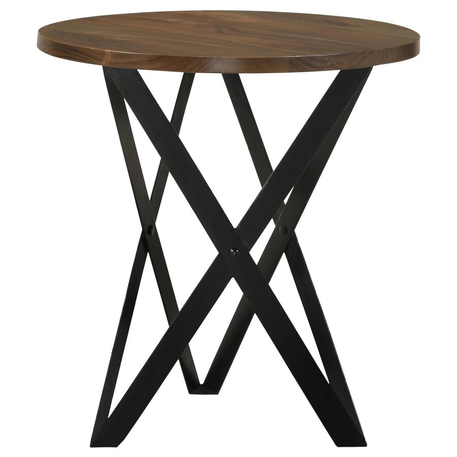 (image for) Zack Round End Table Smokey Grey and Black
