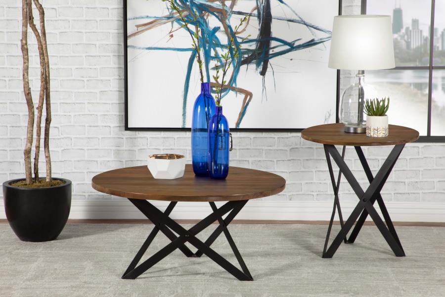 Modal Additional Images for Zack Round End Table Smokey Grey and Black