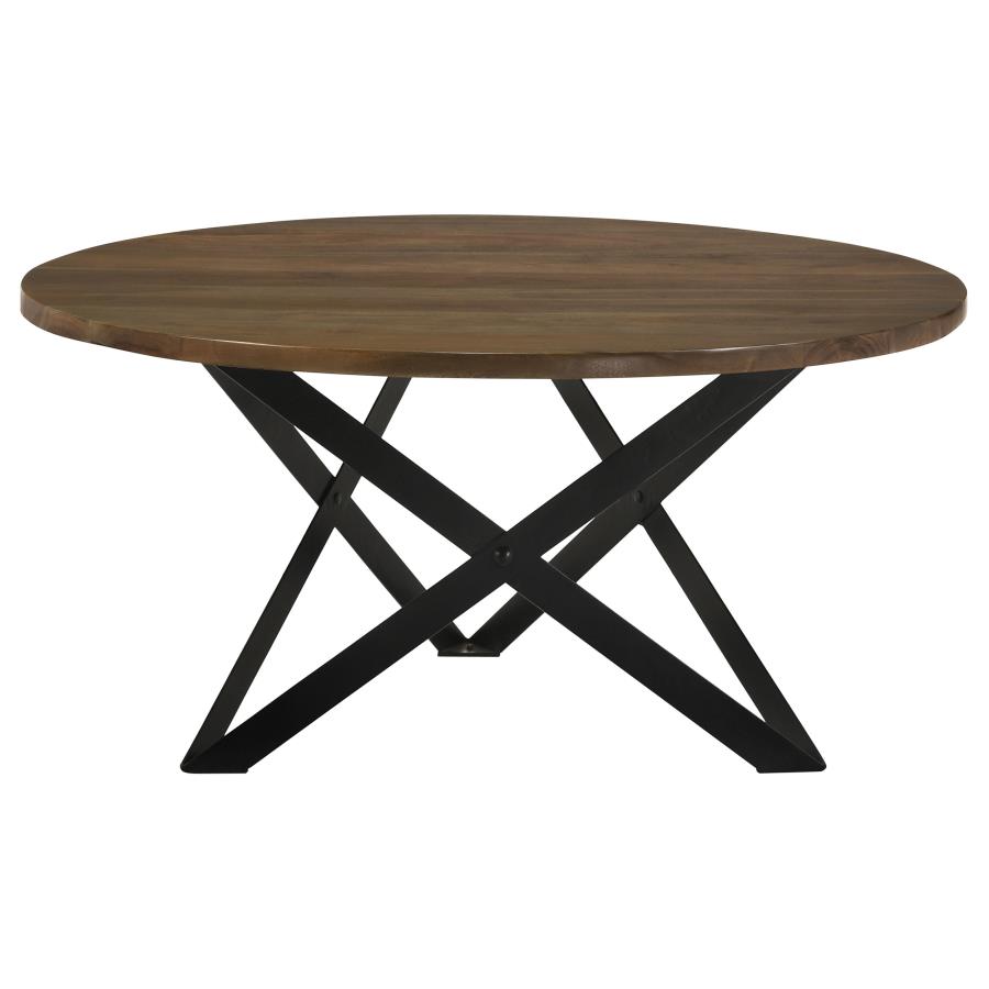 (image for) Zack Round Coffee Table Smokey Grey and Black