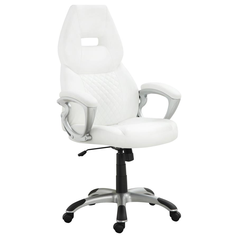 Bruce Upholstered Adjustable Home Office Desk Chair White (image for) Bruce Upholstered Adjustable Home Office Desk Chair White
