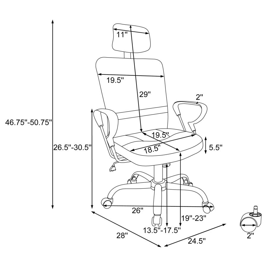 Modal Additional Images for Stark Upholstered Adjustable Mesh Office Desk Chair Black