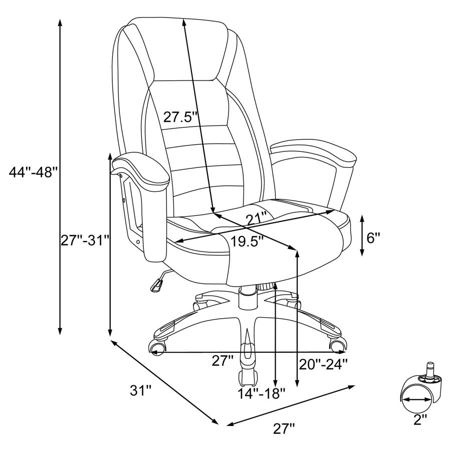 Modal Additional Images for Dione Upholstered Adjustable Home Office Desk Chair Black