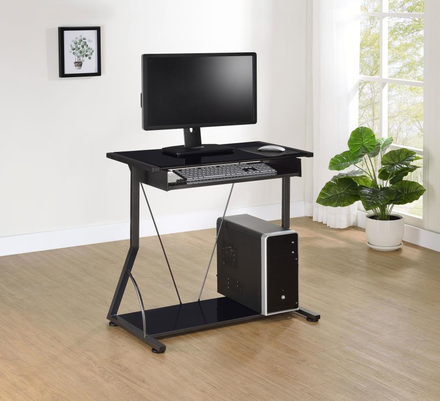 Alastair 30-inch Computer Desk with Keyboard Tray Black
