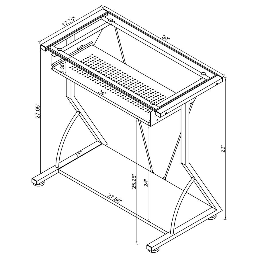 Modal Additional Images for Alastair 30-inch Computer Desk with Keyboard Tray Black