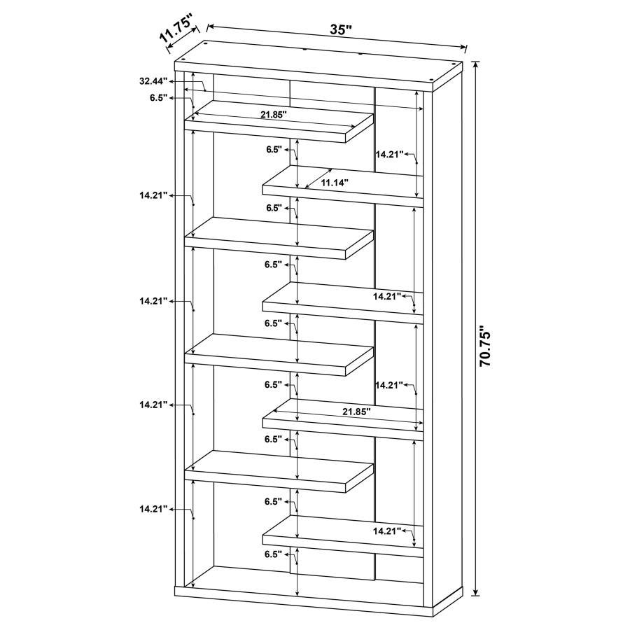 Modal Additional Images for Altmark 71-inch 8-shelf Open Bookcase Cappuccino