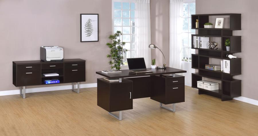 Modal Additional Images for Reid 73-inch 4-shelf Bookshelf Cappuccino