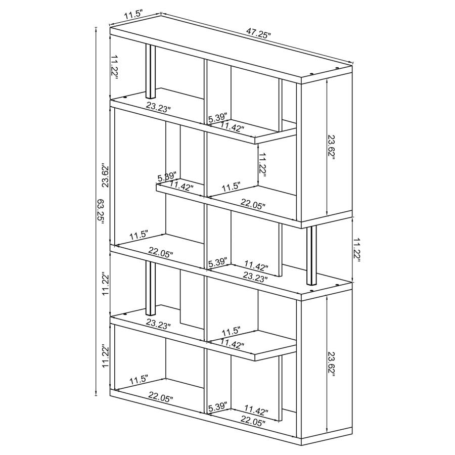 Modal Additional Images for Hoover 63-inch 5-shelf Bookshelf White