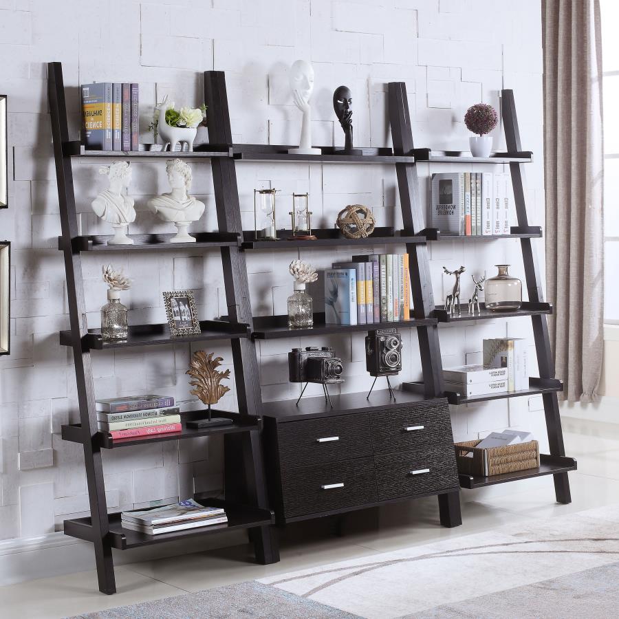 Modal Additional Images for Colella 72-inch 5-shelf Storage Ladder Bookshelf Cappuccino