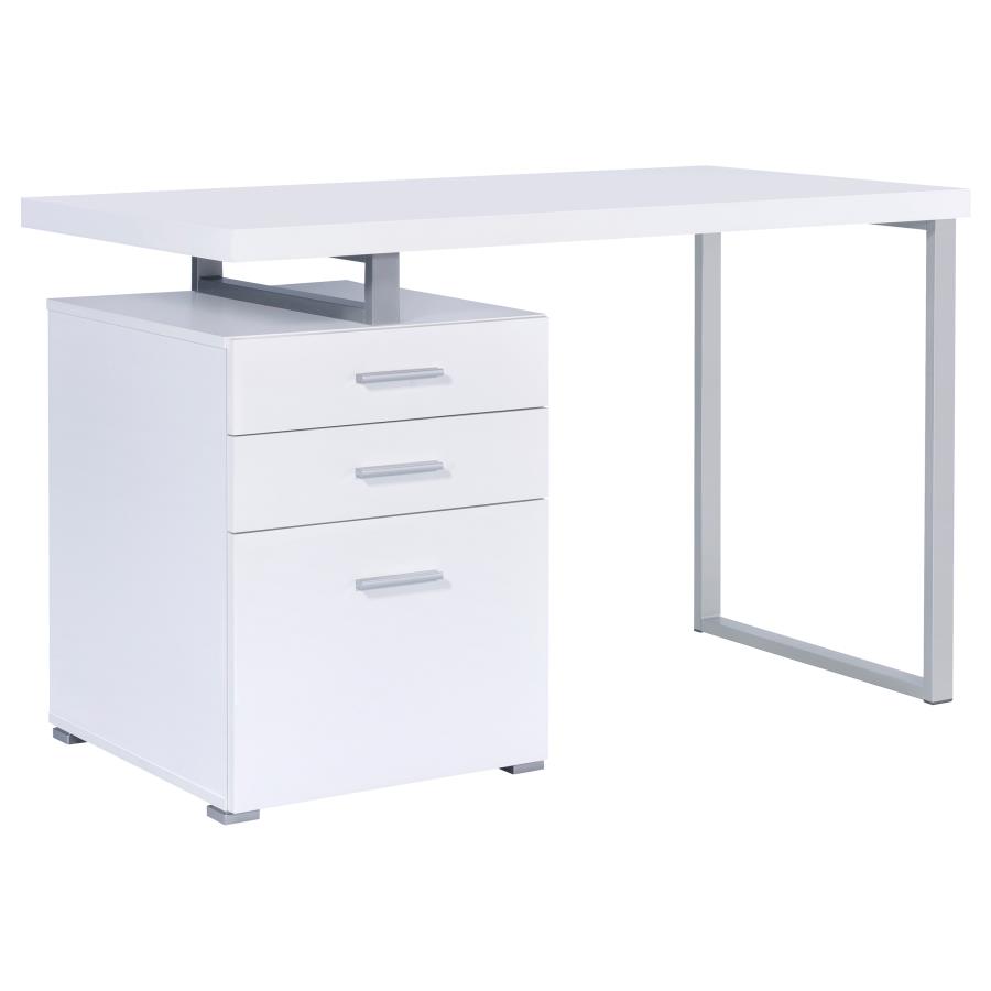 Brennan 47-inch 3-drawer Office Computer Desk White (image for) Brennan 47-inch 3-drawer Office Computer Desk White