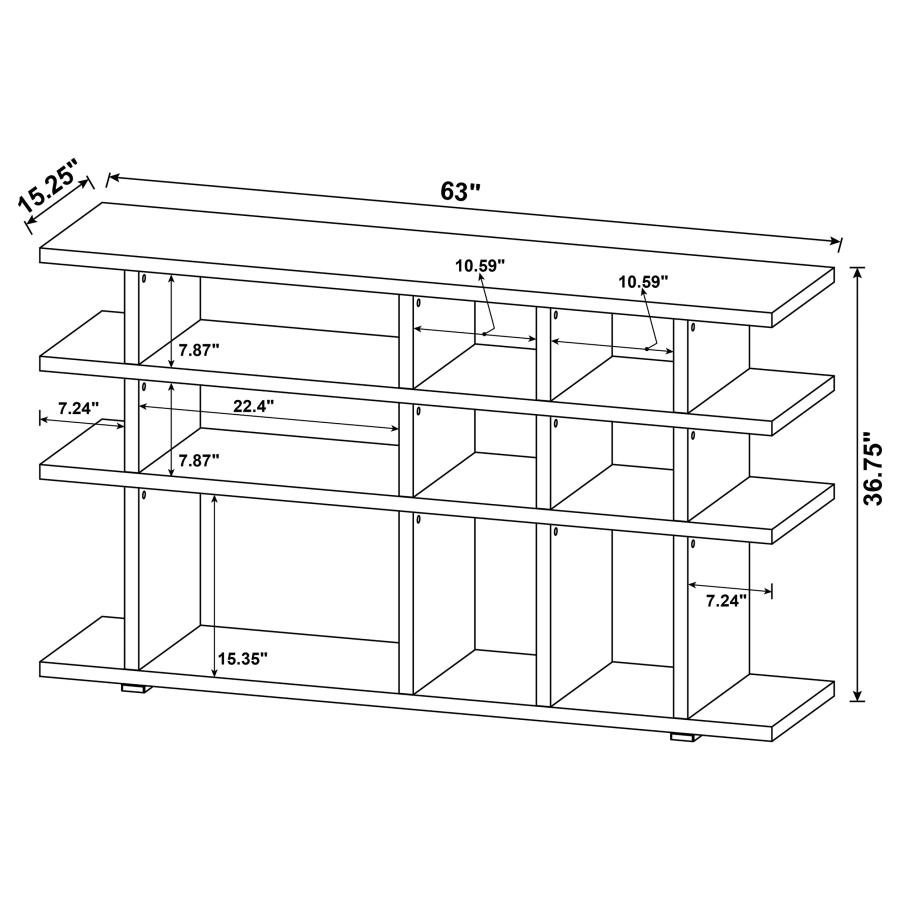 Modal Additional Images for Santos 63-inch 3-shelf Console Bookcases Weathered Grey