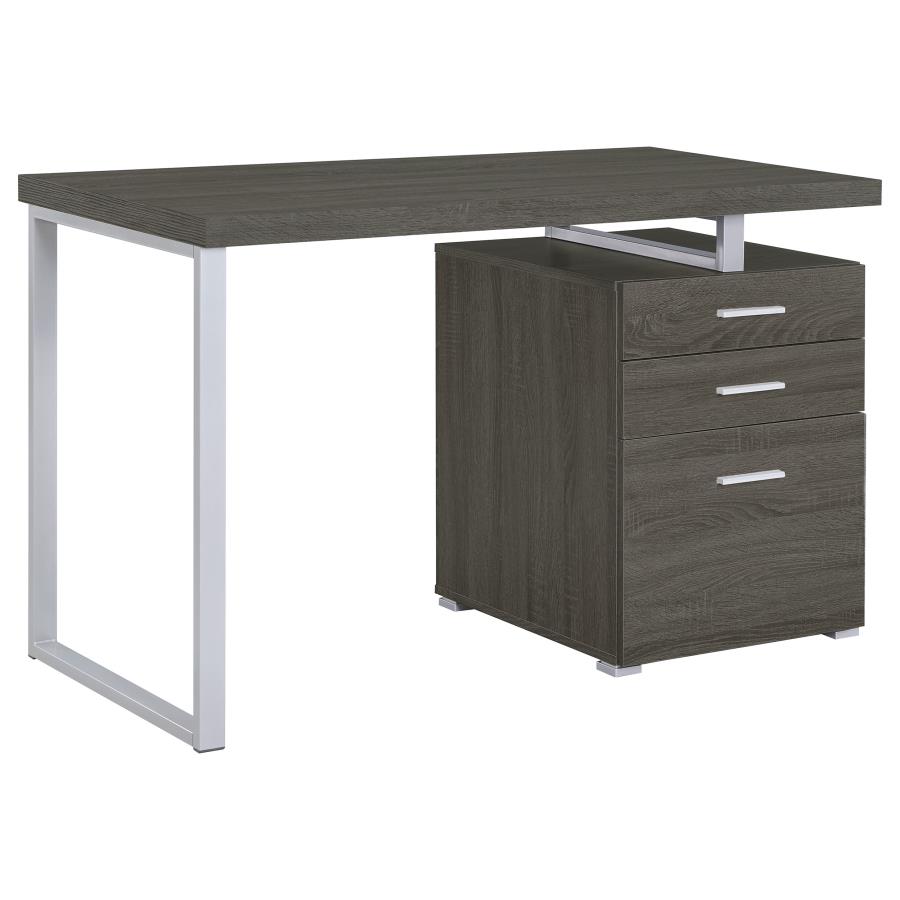 Brennan 47-inch 3-drawer Office Computer Desk Weathered Grey (image for) Brennan 47-inch 3-drawer Office Computer Desk Weathered Grey