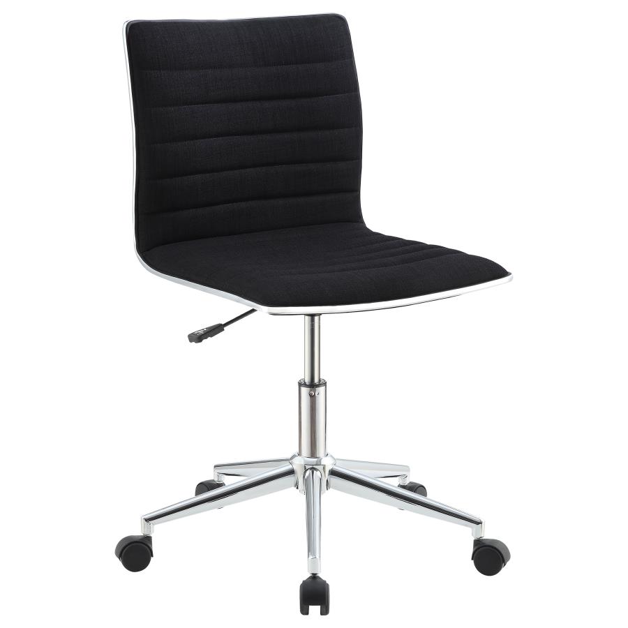 Chryses Upholstered Adjustable Home Office Desk Chair Black (image for) Chryses Upholstered Adjustable Home Office Desk Chair Black