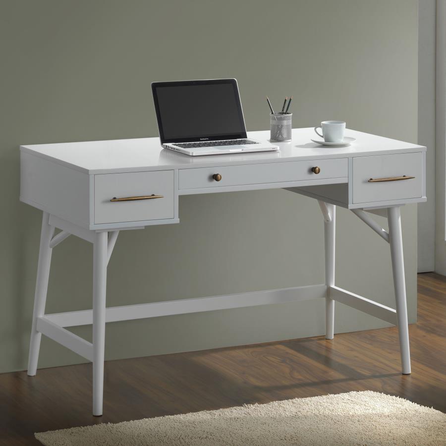 Mugga 47-inch 3-drawer Wood Writing Desk White