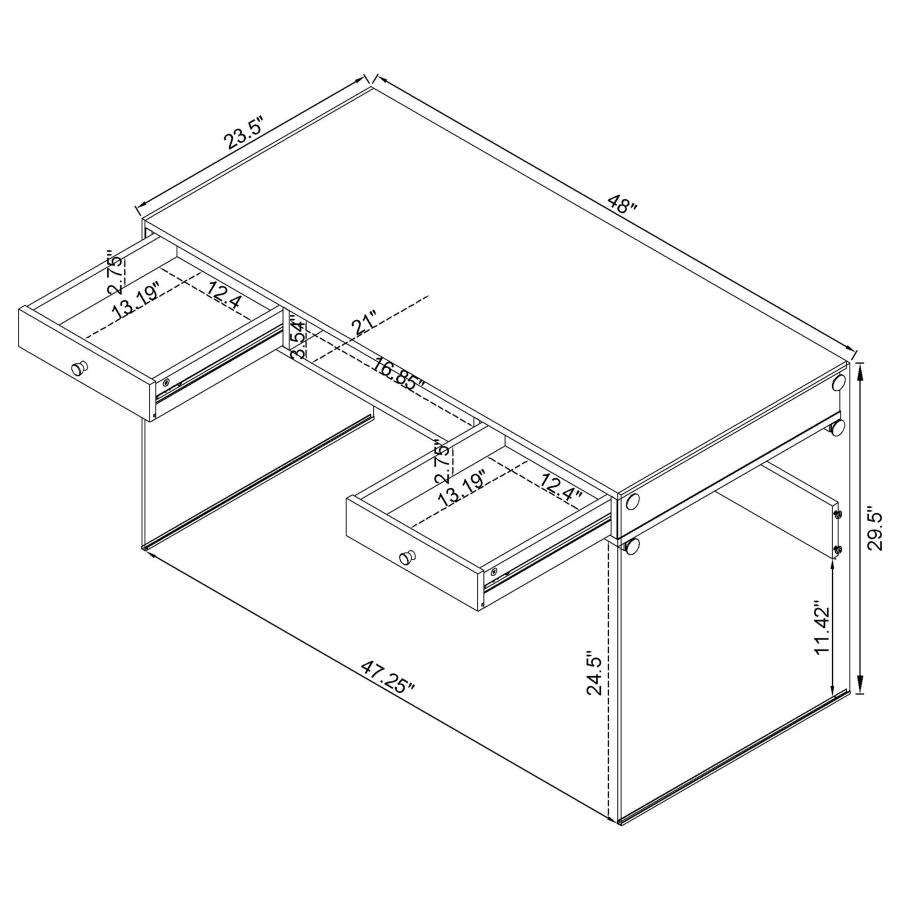 Modal Additional Images for Dobrev 48-inch 2-drawer Writing Desk Weathered Grey