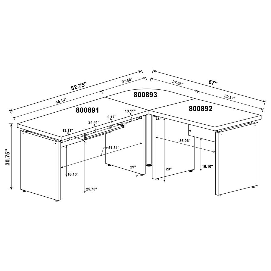 Modal Additional Images for Skylar 83-inch L-Shaped Office Computer Desk Cappuccino