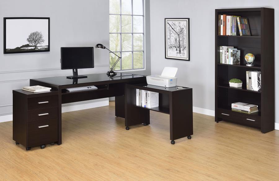 Modal Additional Images for Skylar 71-inch 5-shelf Bookcase with Drawer Cappuccino
