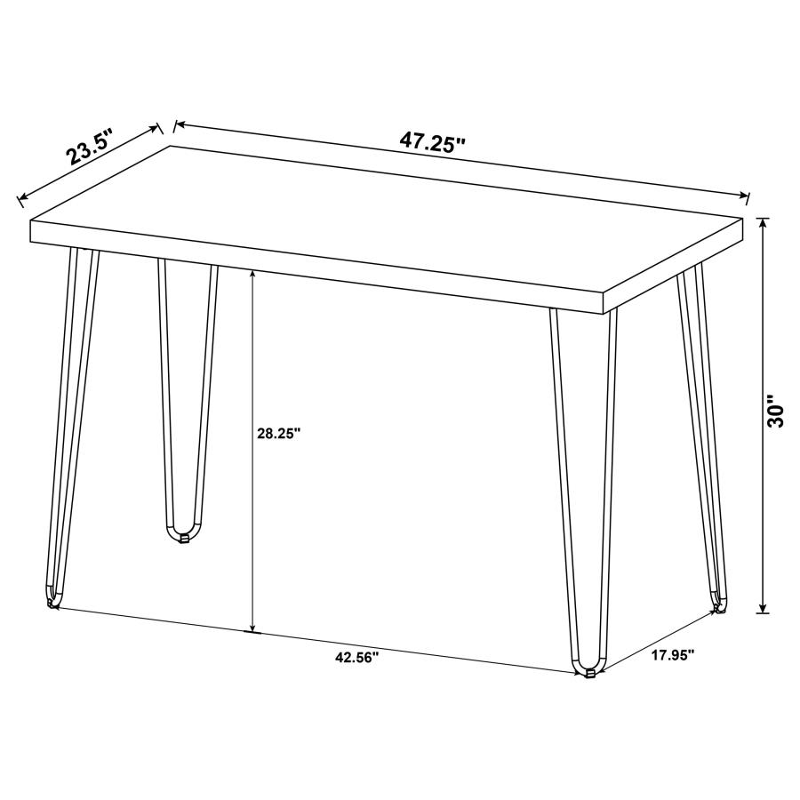 Modal Additional Images for Ems 47-inch Engineered Wood Writing Desk Weathered Brown