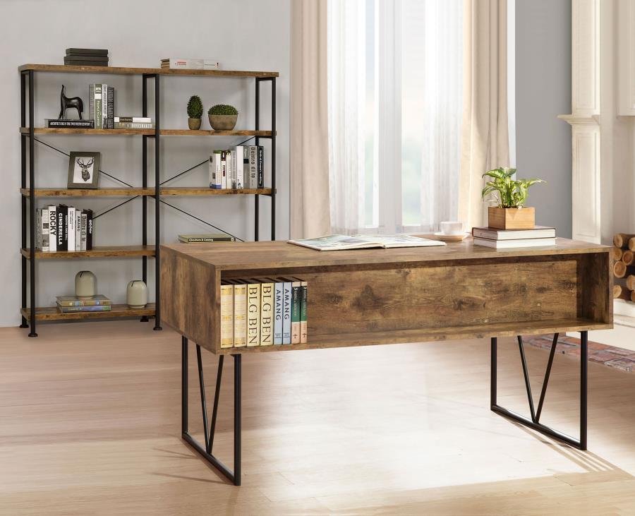Modal Additional Images for Analiese 63-inch 4-drawer Writing Desk Rustic Nutmeg