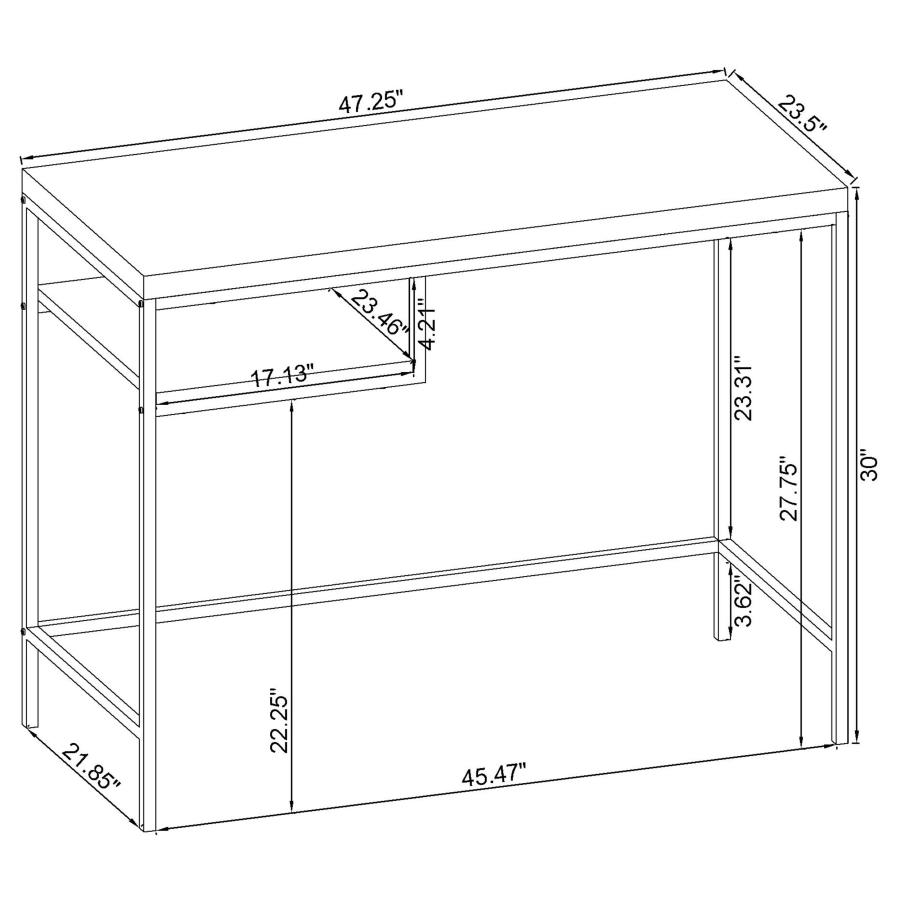 Modal Additional Images for Kravitz 47-inch 1-shelf Writing Desk Weathered Grey