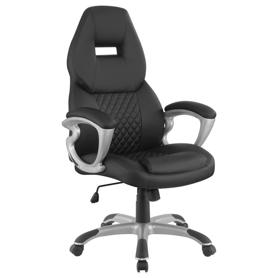 Bruce Upholstered Adjustable Home Office Desk Chair Black (image for) Bruce Upholstered Adjustable Home Office Desk Chair Black