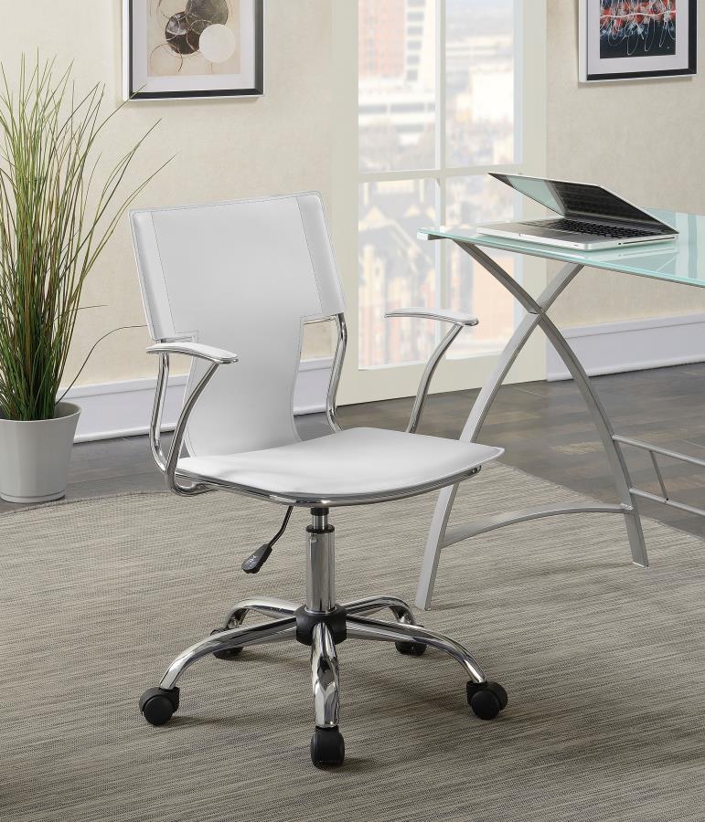Himari Faux Leather Adjustable Office Desk Chair White