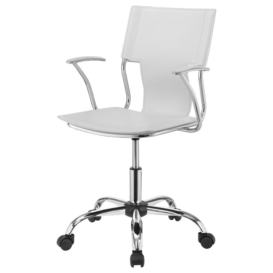 Himari Faux Leather Adjustable Office Desk Chair White