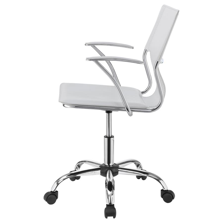 Himari Faux Leather Adjustable Office Desk Chair White