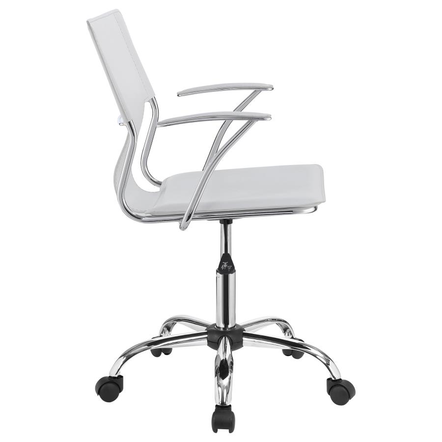 Himari Faux Leather Adjustable Office Desk Chair White