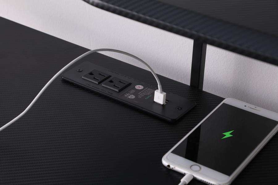 Alfie 59-inch Computer Gaming Desk with USB Ports Black
