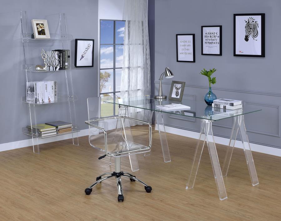 Modal Additional Images for Amaturo Acrylic Adjustable Home Office Desk Chair Clear