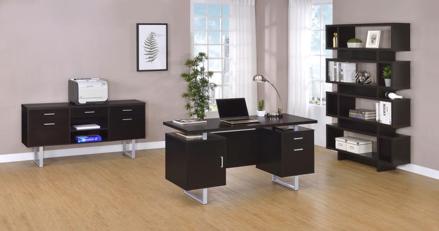 Modal Additional Images for Lawtey 60-inch 2-drawer Office Computer Desk Cappuccino