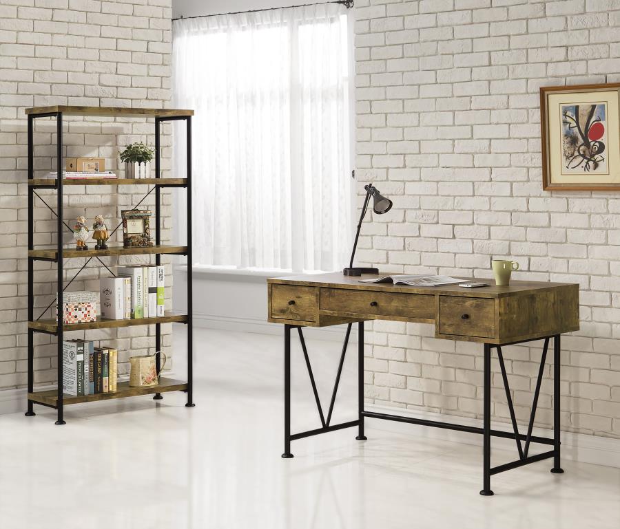Modal Additional Images for Analiese 47-inch 3-drawer Writing Desk Rustic Nutmeg