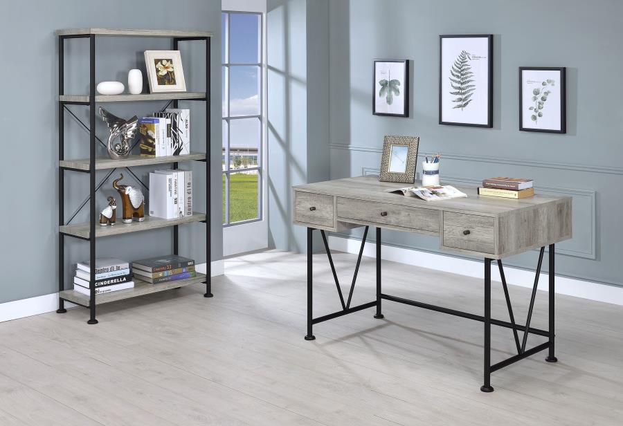Modal Additional Images for Analiese 63-inch 4-shelf Bookshelf Grey Driftwood