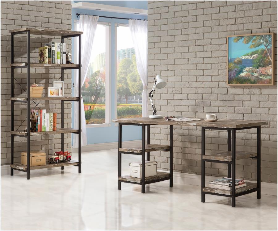 Modal Additional Images for Kemper 59-inch 4-shelf Writing Desk Weathered Brown