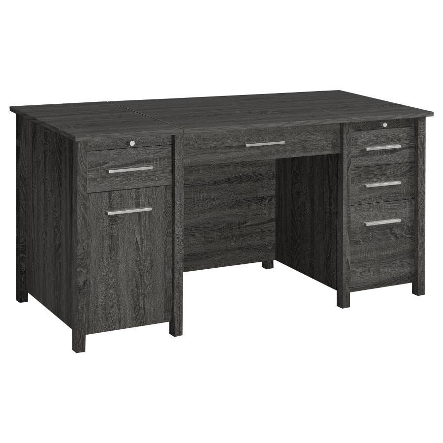 Dylan 60-inch 4-drawer Lift Top Office Desk Weathered Grey (image for) Dylan 60-inch 4-drawer Lift Top Office Desk Weathered Grey