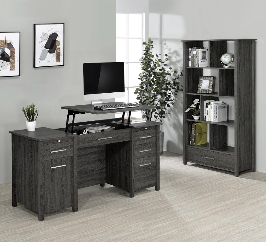 Modal Additional Images for Dylan 60-inch 4-drawer Lift Top Office Desk Weathered Grey