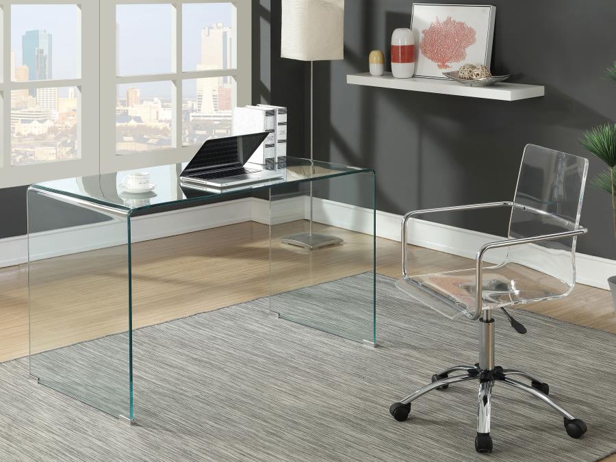 Modal Additional Images for Ripley 47-inch Tempered Bent Glass Writing Desk Clear