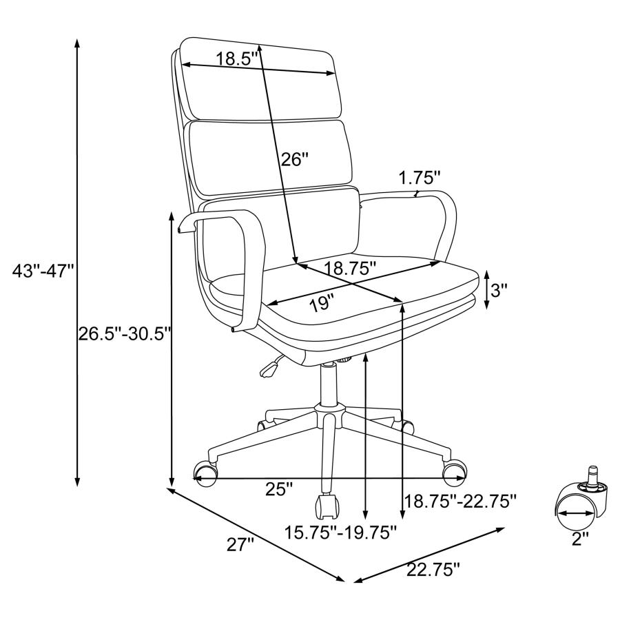 Modal Additional Images for Ximena Upholstered Adjustable High Back Office Chair White
