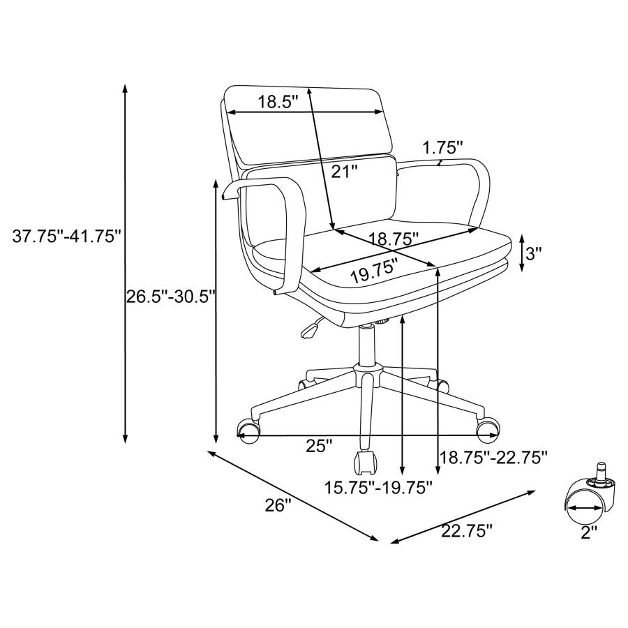 Modal Additional Images for Ximena Upholstered Adjustable Mid Back Office Chair White