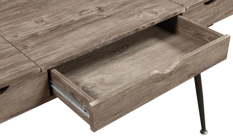Rafael 47-inch 1-drawer Desk with Storage Rustic Driftwood