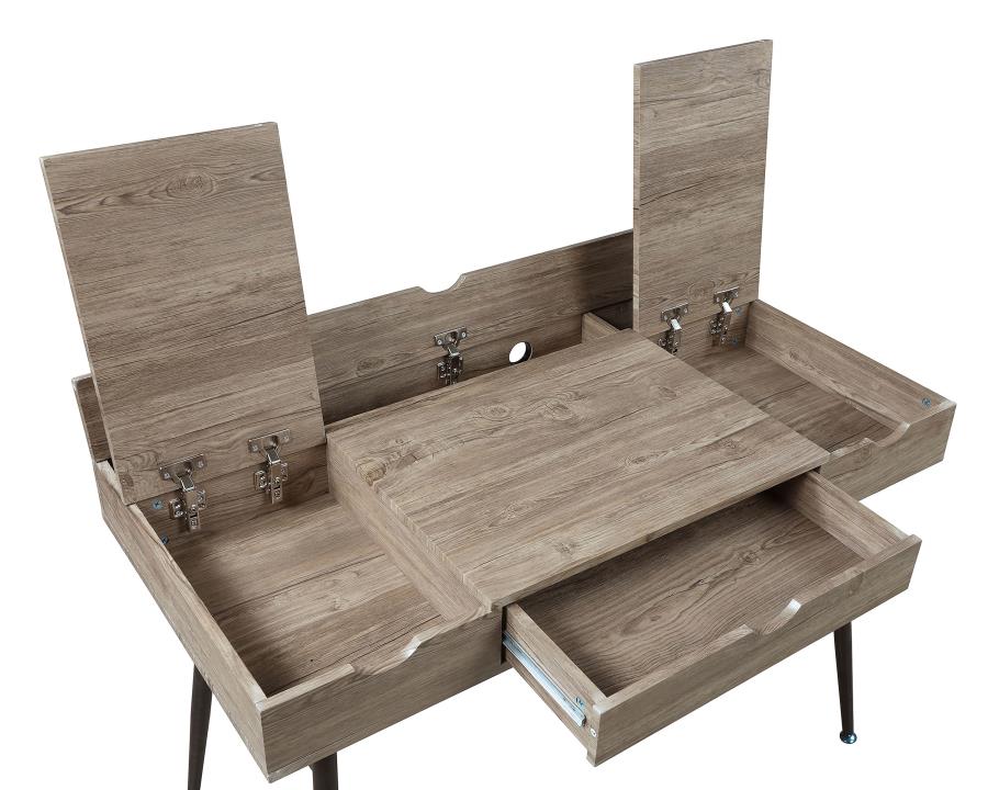 Rafael 47-inch 1-drawer Desk with Storage Rustic Driftwood