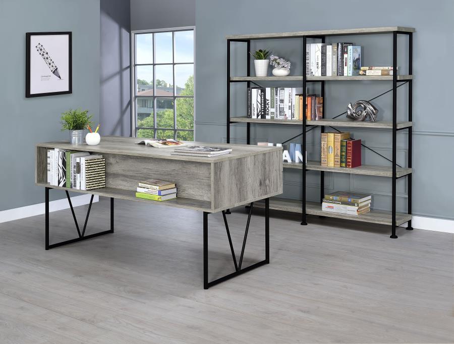 Modal Additional Images for Analiese 63-inch 4-drawer Writing Desk Grey Driftwood