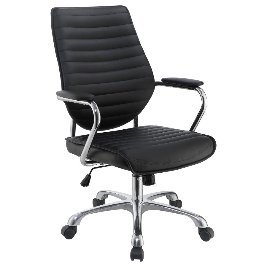 Chase Upholstered Adjustable Home Office Desk Chair Black (image for) Chase Upholstered Adjustable Home Office Desk Chair Black